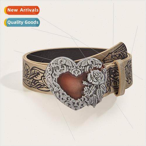 Punk vintage embossed love heart belt y2k Spice Girls Hundre