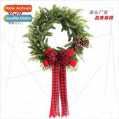 Pinecone Wreath New Decoration Ribbon Christmas Hot Plaid
