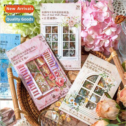 Have a date wh flowers wh PET whe ink sticker pack light ret