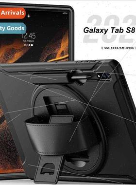 适用Samsung Tab S8 Ultra tablet leather case sm-X900 rotatin