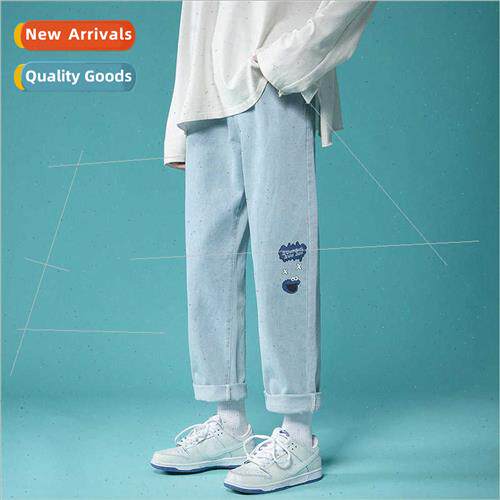Loose Korean  spring jeans men straight wide new men casual