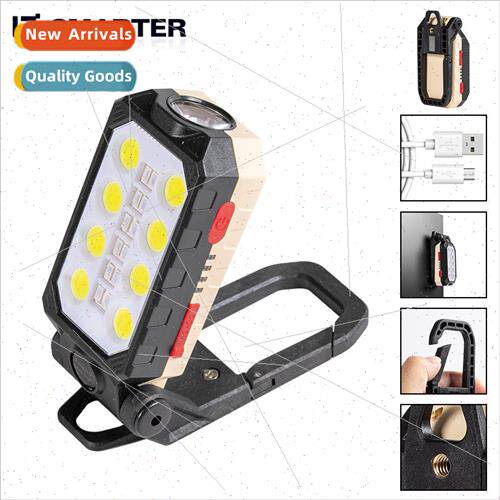 COB work light USB rechargeable LED wh magnet hook power dis