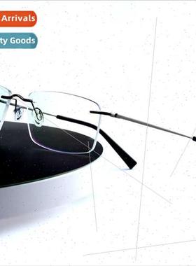 Ultralight titanium rimless eyeglasses frames 适用men myopia
