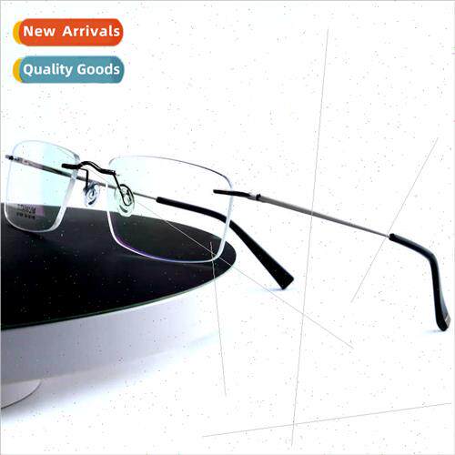 Ultralight titanium rimless eyeglasses frames 适用men myopia