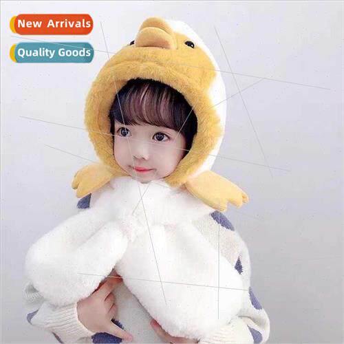 Children penguin hat scarf all-in-one baby autumn winter cut