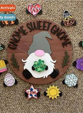 2021 Spring New Wreath Wooden Board Welcome gn Hanging Easte