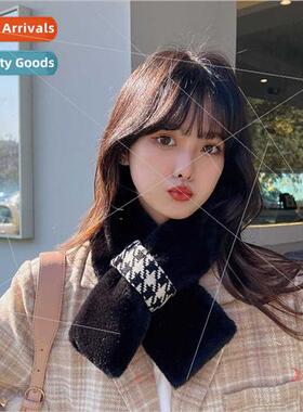 2021 new women fall winter knted kilobird check scarf Korean