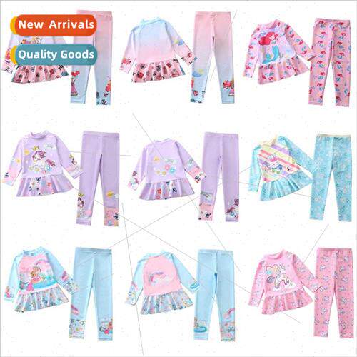 Children swimsus girls spl long-sleeved long pants sun scree