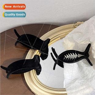 winter flocking banana DIY basic fall grip hair black Clip