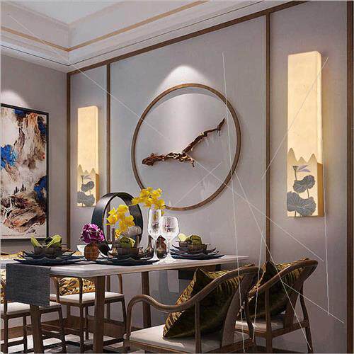 New Chinese all copper wall lamp bedside bedroom living room