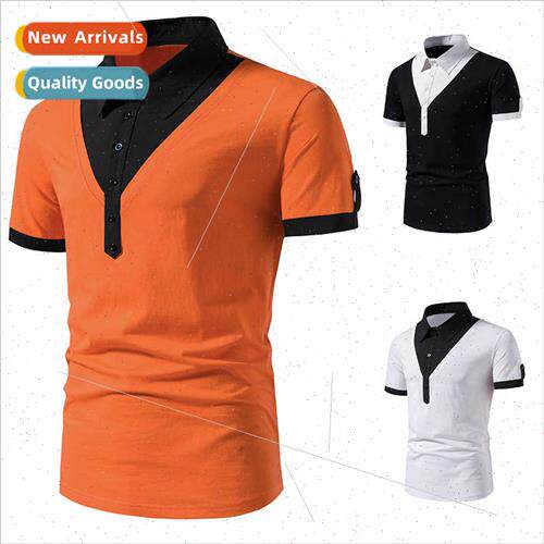 Men Fake Two Casual Polo Short Sleeve POLOB10