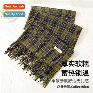 green labeling plaid new cashmere winter imation scarf fall