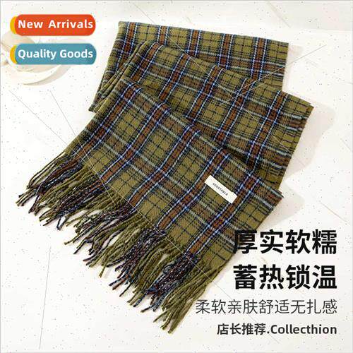 new fall winter green labeling plaid imation cashmere scarf