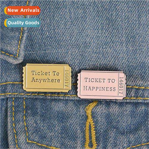 Europe Uned States movie ticket brooch alloy creative hundre
