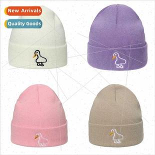 wool cap students Knted warm duck outdoor pullove embroidery