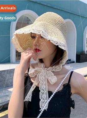 2021 spring autumn fashion hat female summer new lace tie st