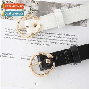 snake round pin Fashion jeans belt buckle ladies