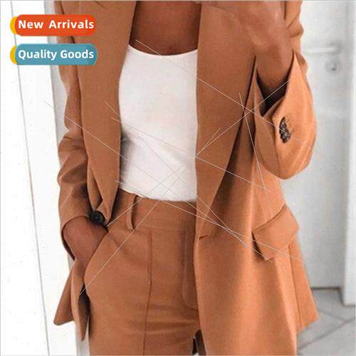 2021 fall winter new fashion lapel Slim cardigan temperament