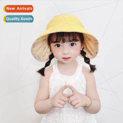 Baby hat cute double-sided wear sun hat girls big brim hat b
