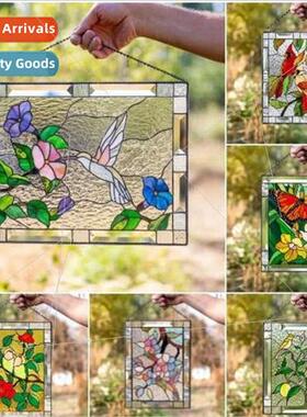 Lovebirds stained colorful lovebirds wall hanging Easter gif