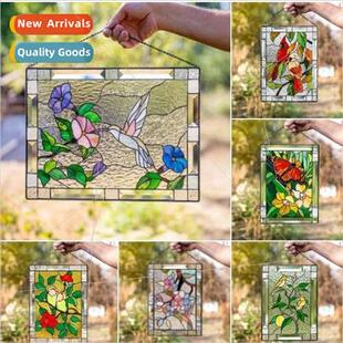 Lovebirds stained colorful lovebirds wall hanging Easter gif