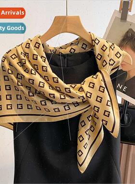 2023 Spring Autumn new fashion twill large square scarf fema