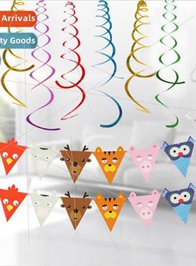 2023 new small animal flag kindergarten classroom diy decora
