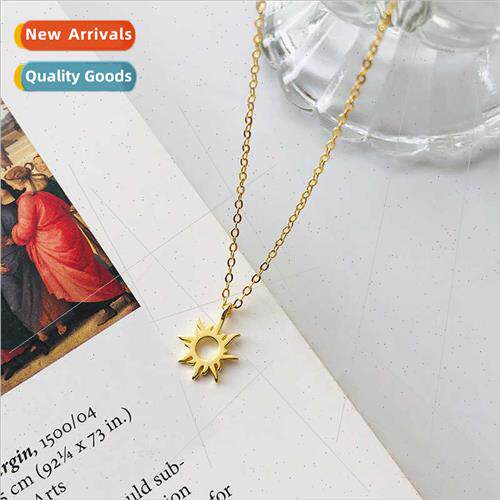 S925 silver Europe hollowed out classic sun necklace geometr