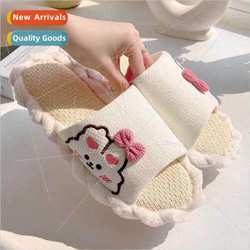 2023 new linen slippers new four seasons home indoor cotton