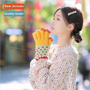 mandarin duck twist Korean ladies screen gloves winte touch