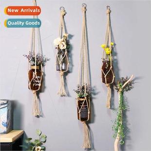 Basket Pot Handmade Hemp Weaving Plant Rope Hanging