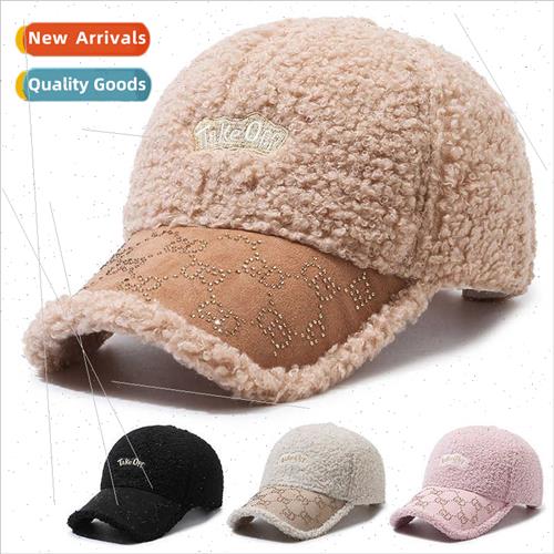 Autumn winter lamb wool Korean  sun-shading embroidered hat
