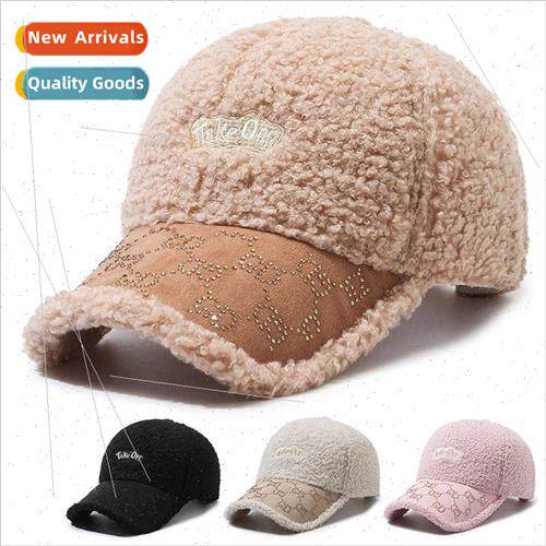 Autumn winter lamb wool Korean  sun-shading embroidered hat