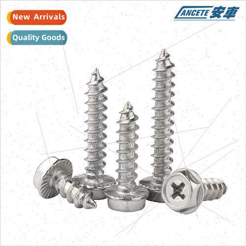 304 cross hexagon socket flange self-tapping screws wh gaske