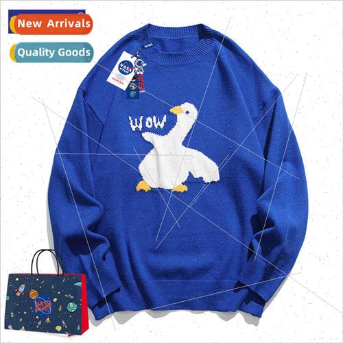 quirky duck sweater men 2023 fall winter loose bottoming kn