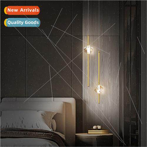 Scandinavian copper bedroom bedside chandelier simple modern
