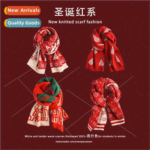 New Christmas scarf female winter atmosphere sense red fashi