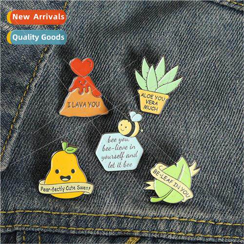 Europe Uned States new simple letters brooch cartoon cute al