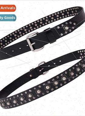 new large mushroom nails unisex men women riveted belt retro