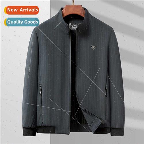 Spring Autumn Men Jacket Business Casual Standing Collar Jac
