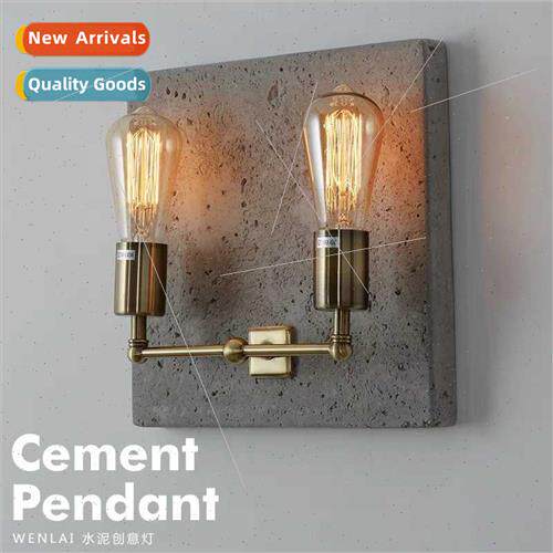 Scandinavian simple cement double wall lamp retro industrial
