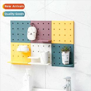 No-hole household hole board wall small storage shelves kche