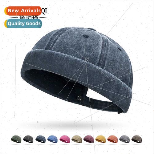 New spring fall washed cotton melon skin cap couple set hip-