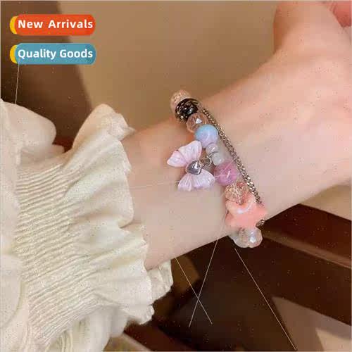 Colorful beaded bow bracelet new Korea sweet fashion strings