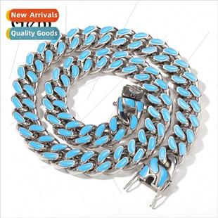 Stainless Steel Men Hop Necklace Drip 12mm Oil Hip Colorful