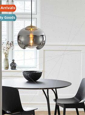 Antique art glass pendant light fixture bar restaurant ins S