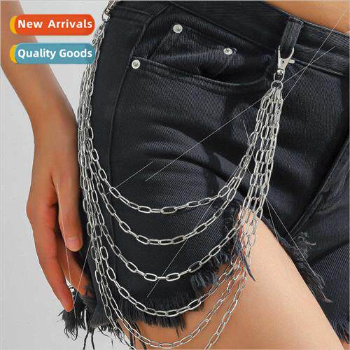 Europe hip hop metal multi-layer chain ladies punk pants cha