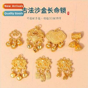 locks two DIY long neck ancient life pendant lotus happiness