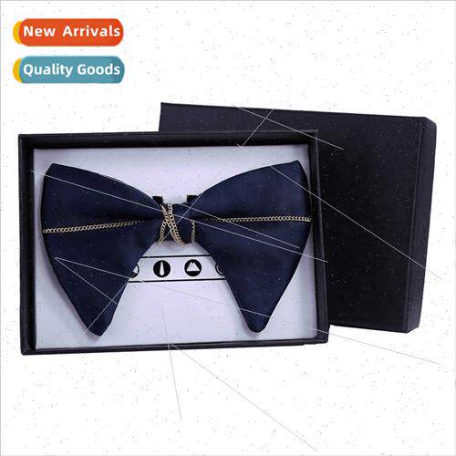 Blue Classic Daily Shirt Versatile Bow Tie Korean Lapel Flow