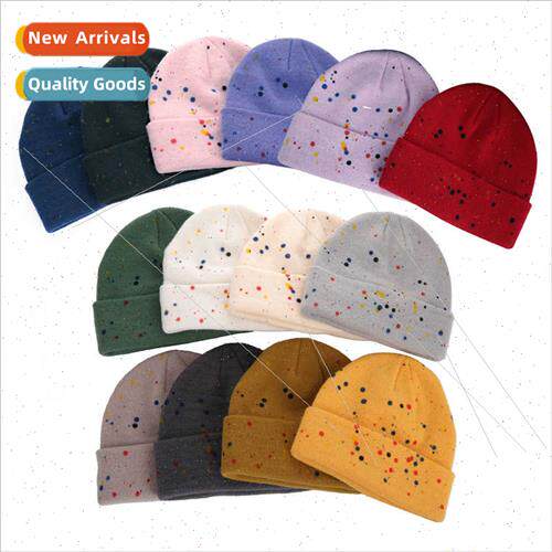 Autumn winter new hspray-painted colourful polka dots graffi